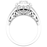 1.85 Carat (ctw) Baguette & Round White Diamond Cushion Filigree Two Tone Engagement Ring Set for Women in 925 Sterling Silver