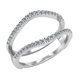 0.26 Carat Round White Diamond Engagement Enhancer Guard Ring for Her in 925 Sterling Silver