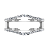 0.26 Carat Round White Diamond Engagement Enhancer Guard Ring for Her in 925 Sterling Silver
