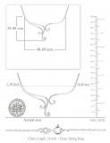 0.25 Carat Round White Diamond Curved Swirl Flower Necklace with 18 inch Silver Chain for Women in 10K White Gold