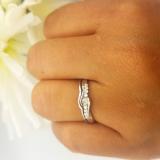 0.25 Carat (ctw) 10k White Gold Round Diamond Ladies Bridal Promise Engagement Wedding Set Ring with Matching Band