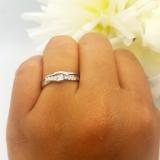 0.25 Carat (ctw) 10k White Gold Round Diamond Ladies Bridal Promise Engagement Wedding Set Ring with Matching Band