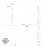 0.40 Carat (ctw) Round White Diamond Linear Long Drop Earrings for Women in 10K Yellow Gold in Push Back