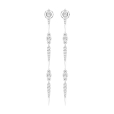 0.40 Carat (ctw) Round White Diamond Linear Long Drop Earrings for Women in 925 Sterling Silver in Screw Back