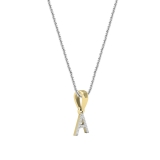 0.03 Carat Round White Diamond Uppercase Alphabet 'A' Initial Pendant with 18 inch Silver Chain for Women in 14K Yellow Gold
