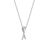 0.03 Carat Round White Diamond Uppercase Alphabet 'A' Initial Pendant with 18 inch Silver Chain for Women in 925 Sterling Silver