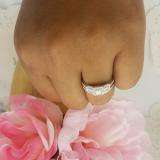 1.00 Carat (ctw) 14k White Gold Round & Princess Cut 3 Stone Diamond Ladies Engagement Ring Matching Band Set