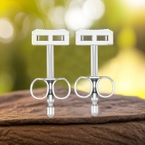 0.05 Carat  Round White Diamond Square Stud Earrings for Men in 925 Sterling Silver in Push Back