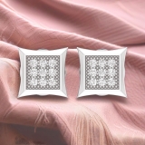 0.05 Carat  Round White Diamond Square Stud Earrings for Men in 925 Sterling Silver in Screw Back
