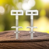 0.05 Carat  Round White Diamond Square Stud Earrings for Men in 925 Sterling Silver in Screw Back
