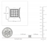 0.05 Carat  Round White Diamond Square Stud Earrings for Men in 925 Sterling Silver in Screw Back