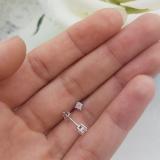 IGI CERTIFIED 0.22 Carat (ctw) 14K White Gold Princess Cut White Diamond Ladies Solitaire Stud Earrings 1/4 CT