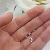 IGI CERTIFIED 0.22 Carat (ctw) 14K White Gold Princess Cut White Diamond Ladies Solitaire Stud Earrings 1/4 CT