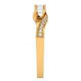 0.50 Carat (ctw) 10k Yellow Gold Princess and Round Diamond Ladies 3 Stone Swirl Engagement Bridal Ring 1/2 CT