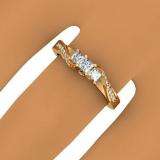 0.50 Carat (ctw) 10k Yellow Gold Princess and Round Diamond Ladies 3 Stone Swirl Engagement Bridal Ring 1/2 CT