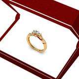 0.50 Carat (ctw) 10k Yellow Gold Princess and Round Diamond Ladies 3 Stone Swirl Engagement Bridal Ring 1/2 CT