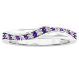 10k White Gold Princess and Round Diamond Ladies 3 Stone Swirl Engagement Bridal BAND