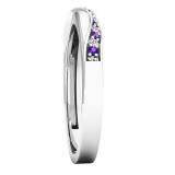 10k White Gold Princess and Round Diamond Ladies 3 Stone Swirl Engagement Bridal BAND