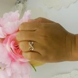 0.15 Carat (ctw) 10k Rose Gold Round Diamond Ladies Promise Two Double Heart Infinity Love Engagement Ring