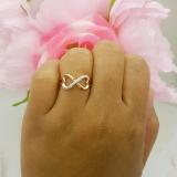 0.15 Carat (ctw) 10k Rose Gold Round Diamond Ladies Promise Two Double Heart Infinity Love Engagement Ring