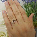 0.15 Carat (ctw) 10k White Gold Round Black and White Diamond Ladies Promise Double Heart Love Engagement Ring