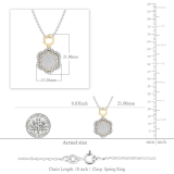 Women's Round White Natural Diamond Flower Vintage Style Pendant Necklace | 0.25 Carats | I1-I2 Clarity, I-J Color | Real 18K Yellow Gold | 18 inch Silver Chain