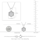 Women's Round White Natural Diamond Flower Vintage Style Pendant Necklace | 0.25 Carats | I2-I3 Clarity, I-J Color | Real 10K White Gold | 18 inch Gold Chain