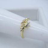 0.03 Carat (ctw) 10k Yellow Gold Round Diamond Ladies Bridal Promise Irish Love and Friendship Band Claddagh Heart Shape Ring