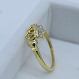 0.03 Carat (ctw) 10k Yellow Gold Round Diamond Ladies Bridal Promise Irish Love and Friendship Band Claddagh Heart Shape Ring