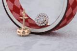 0.40 Carat (ctw) 14K Rose Gold Round Cut Diamond Round Shape Cluster Earrings Look of 1 CT each
