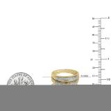 0.50 Carat (ctw) 14K Yellow Gold Round Diamond Men's & Women's Micro Pave Engagement Ring Trio Bridal Wedding Band Set 1/2 CT