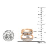 0.50 Carat (ctw) 10k Rose Gold Round Diamond Men's & Women's Micro Pave Engagement Ring Trio Bridal Wedding Band Set 1/2 CT