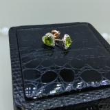 1.65 Carat (ctw) 14k Rose Gold Heart Cut Green Peridot & Round Diamond Ladies Halo Stud Earrings