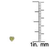 1.65 Carat (ctw) 14K Yellow Gold Heart Cut Green Peridot & Round Diamond Ladies Halo Stud Earrings
