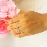 0.10 Carat (ctw) 18k White Gold Round Diamond Wave Ladies Bridal Promise Engagement Ring 1/5 CT