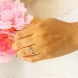 0.10 Carat (ctw) 10k White Gold Round Diamond Wave Ladies Bridal Promise Engagement Ring 1/5 CT
