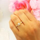 0.15 Carat (ctw) Round Diamond Ladies Engagement Bridal Split Shank Promise Ring 10K Yellow Gold