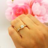 0.15 Carat (ctw) Round Diamond Ladies Engagement Bridal Split Shank Promise Ring 10K Yellow Gold