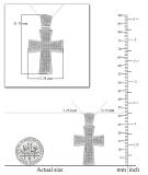Round White Diamond Micro Pave Mens Hip Hop Religious Cross Pendant (0.50 ctw., Color I-J, Clarity I2-I3) | 925 Sterling Silver