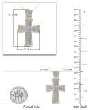 Round White Diamond Micro Pave Mens Hip Hop Religious Cross Pendant (0.50 ctw., Color I-J, Clarity I2-I3) | 18K Yellow Gold Plated Sterling Silver