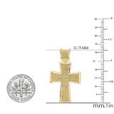 0.50 Carat (ctw) 18k Yellow Gold Plated Sterling Silver Micro Pave Diamond Mens Hip Hop Religious Cross Pendant