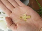 0.50 Carat (ctw) 18k Yellow Gold Plated Sterling Silver Micro Pave Diamond Mens Hip Hop Religious Cross Pendant