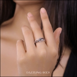 0.20 Carat (ctw) 14K White Gold Round Black and White Diamond Ladies Promise Heart Love Engagement Ring 1/5 CT