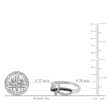 0.20 Carat (ctw) 14K White Gold Round Black and White Diamond Ladies Promise Heart Love Engagement Ring 1/5 CT