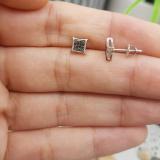 0.10 Carat (ctw) 10K White Gold Black Round Diamond Micro Pave Setting Kite Shape Stud Earrings 1/10 CT