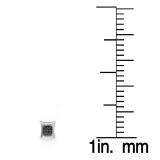 0.10 Carat (ctw) Sterling Silver Black Round Diamond Micro Pave Setting Kite Shape Stud Earrings