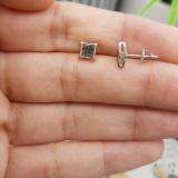 0.10 Carat (ctw) Sterling Silver Black Round Diamond Micro Pave Setting Kite Shape Stud Earrings