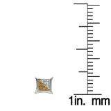 0.25 Carat (ctw) Sterling Silver White & Yellow Round Diamond Micro Pave Setting Kite Shape Stud Earrings