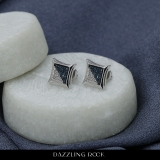 0.15 Carat (ctw) Sterling Silver Blue & White Round Diamond Micro Pave Setting Kite Shape Stud Earrings
