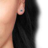0.15 Carat (ctw) Sterling Silver Black Round Diamond Micro Pave Setting Kite Shape Stud Earrings